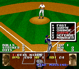 Tecmo Super Baseball (USA) In game screenshot
